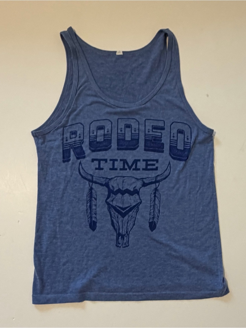 Rodeo Time Graphic Tank Top - Blue - Women